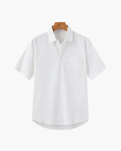 Thiago | Chemise Polo d'Été pour Hommes en Lin avec Poche Poitrine