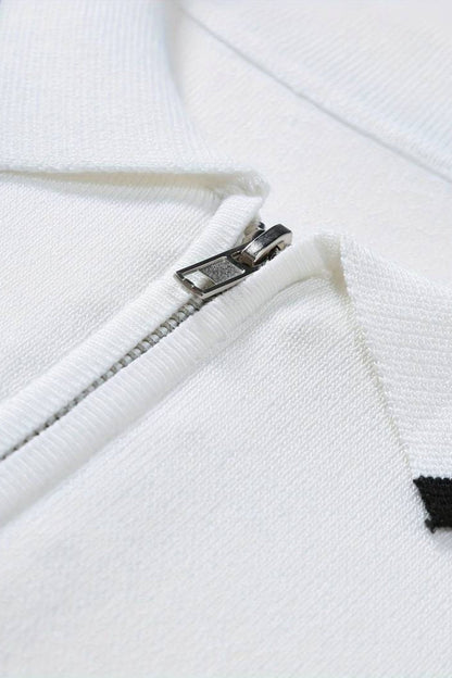 Polo Classique avec Zip et Détails Contrastés