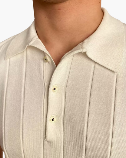 Ian | Polo en tricot slim fit pour hommes, style business casual avec motif en relief