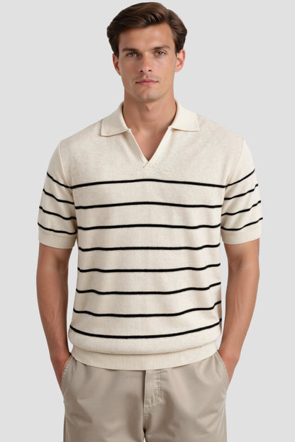 Polo pour hommes à rayures avec manches courtes – Intemporel &amp; Polyvalent