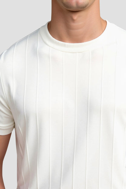 T-shirt Rayé O-Cou Classique Heavy Oude Geld