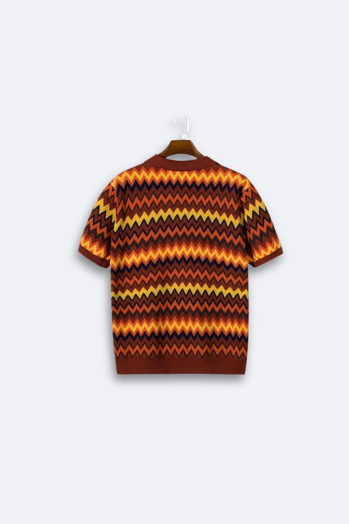 Pull Rétro avec Motif Zigzag