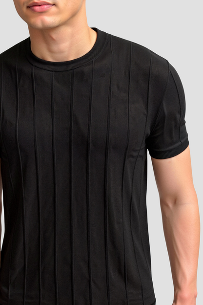 T-shirt Rayé O-Cou Classique Heavy Oude Geld