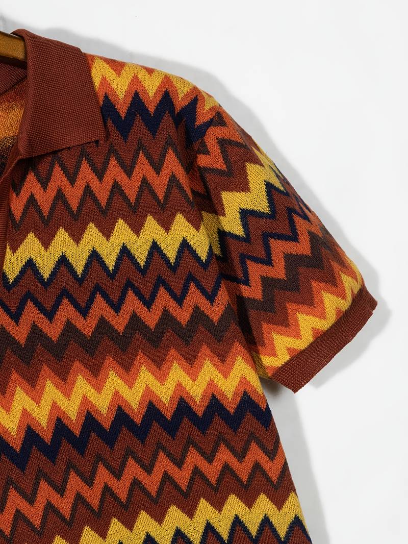 Pull Rétro avec Motif Zigzag