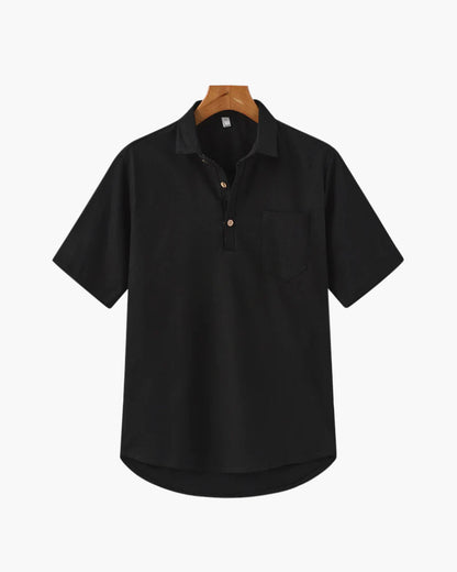Thiago | Chemise Polo d'Été pour Hommes en Lin avec Poche Poitrine