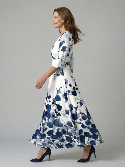 Robe Midi Croisée à Col Celine