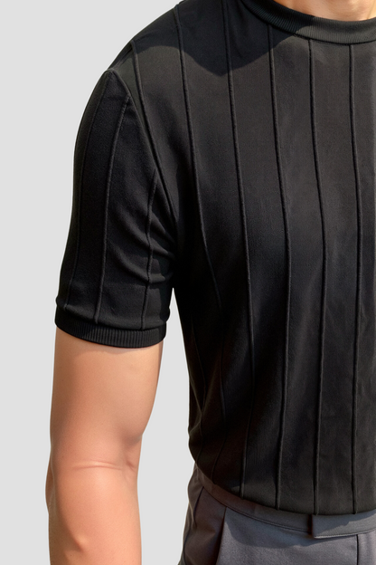 T-shirt Rayé O-Cou Classique Heavy Oude Geld