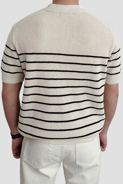 Polo pour hommes à rayures avec manches courtes – Intemporel &amp; Polyvalent