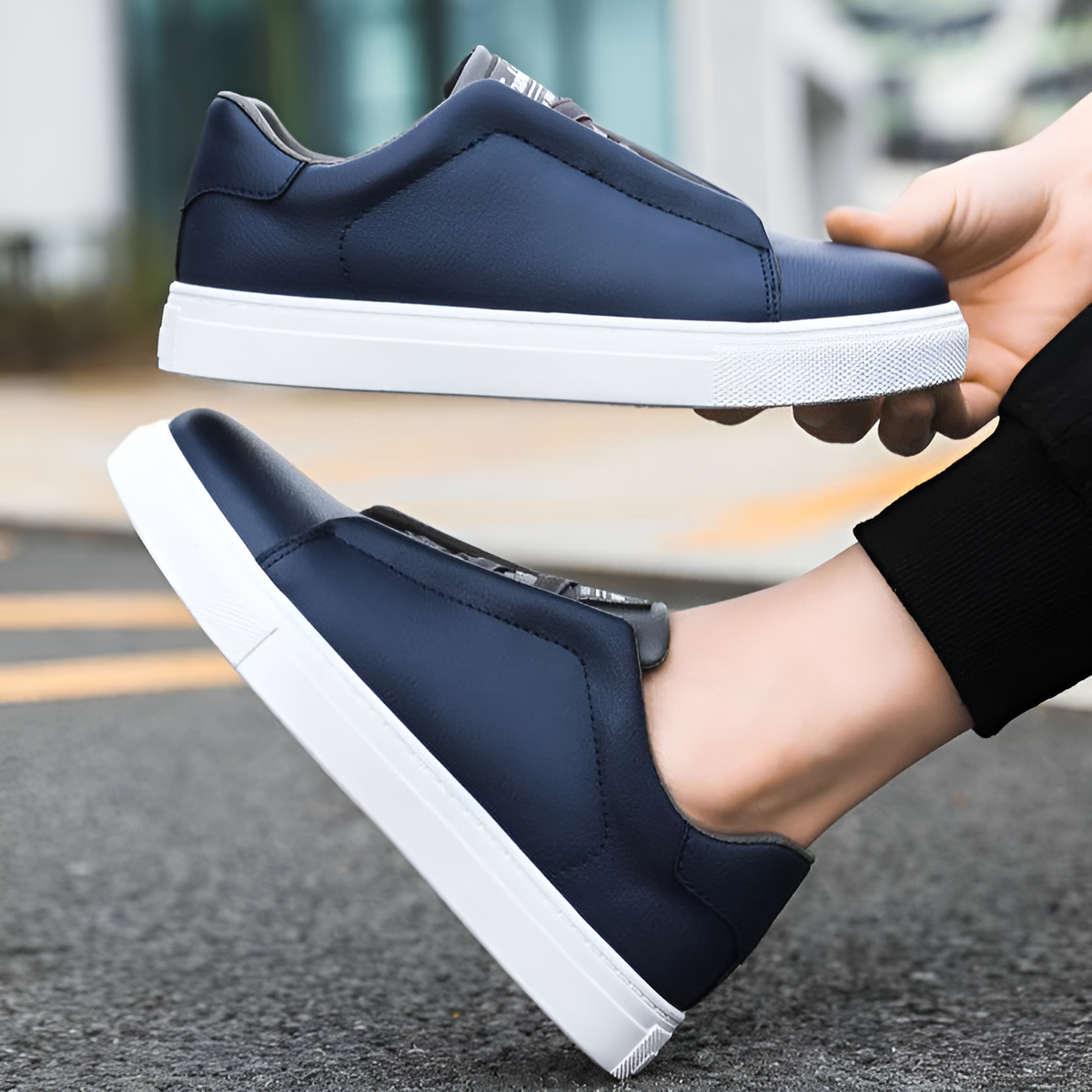 Alexander | Baskets blanches pour hommes en cuir de haute qualité