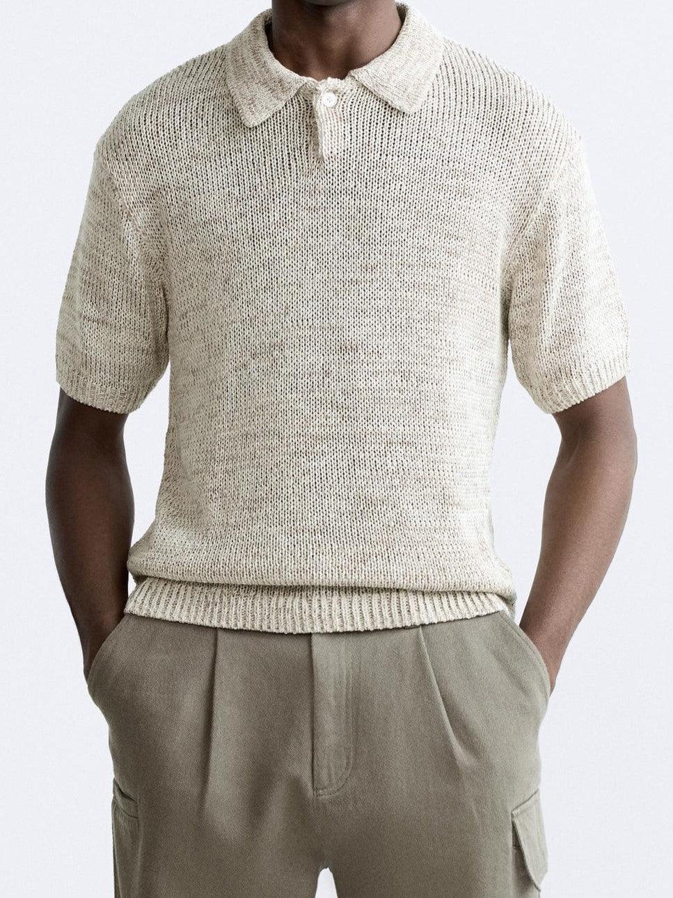 Polo en tricot décontracté au look vintage
