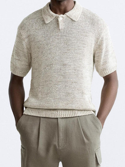 Polo en tricot décontracté au look vintage