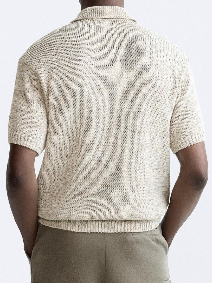 Polo en tricot décontracté au look vintage