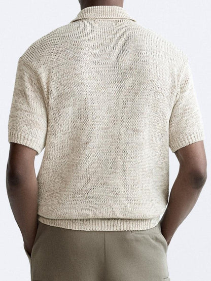 Polo en tricot décontracté au look vintage