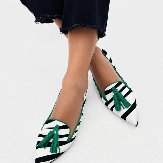 Riane™ | Mocassins zébrés verts