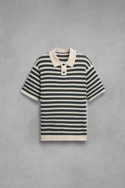 Polo tricoté à rayures classiques