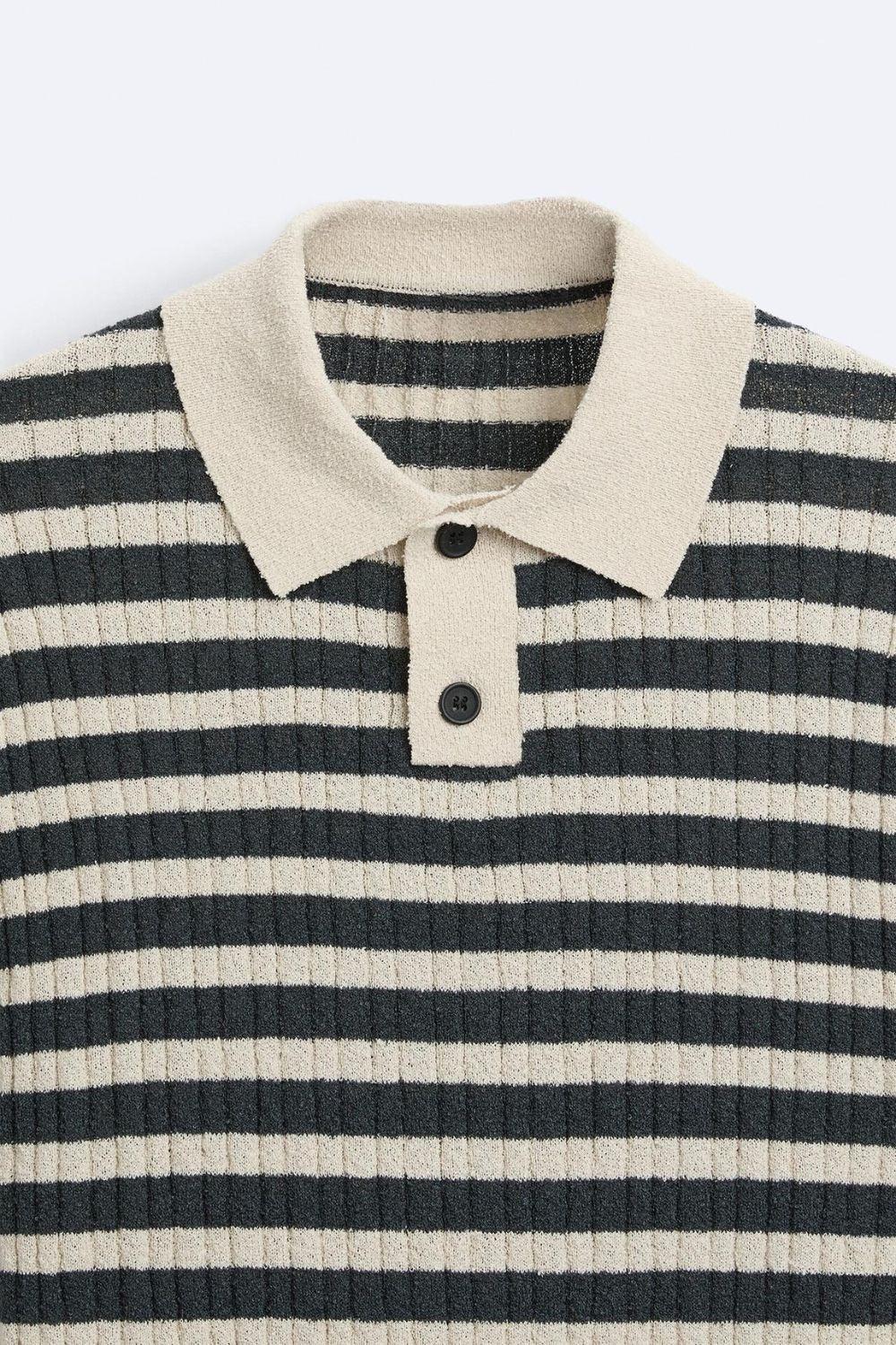 Polo tricoté à rayures classiques