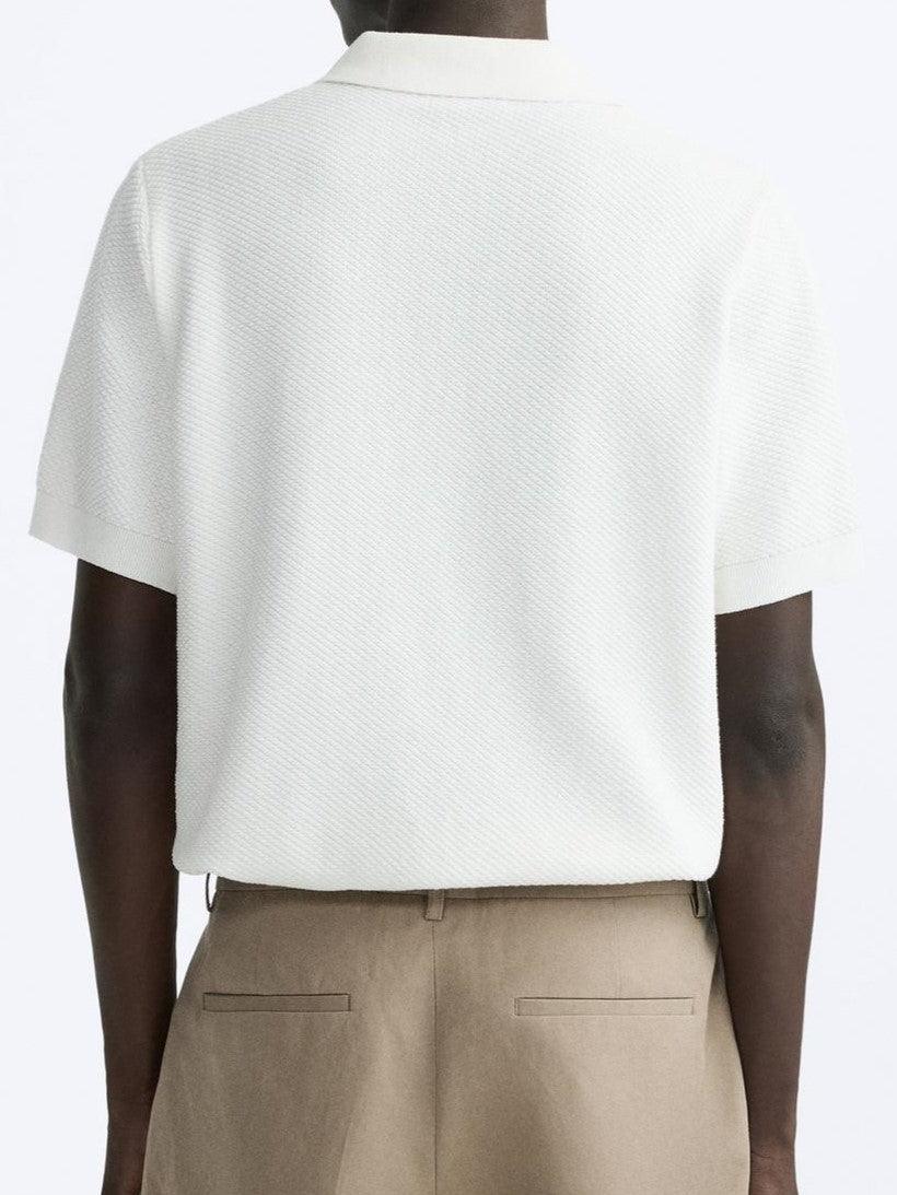 Polo en tricot classique en blanc