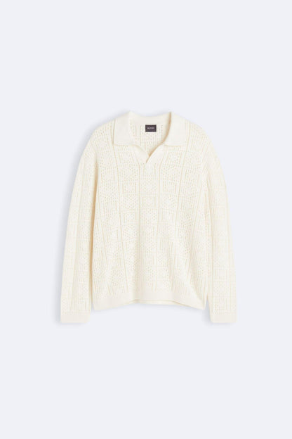 Pull élégant au crochet et à tricoter avec col polo