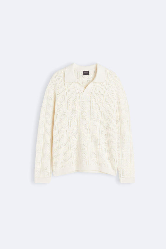 Pull élégant au crochet et à tricoter avec col polo