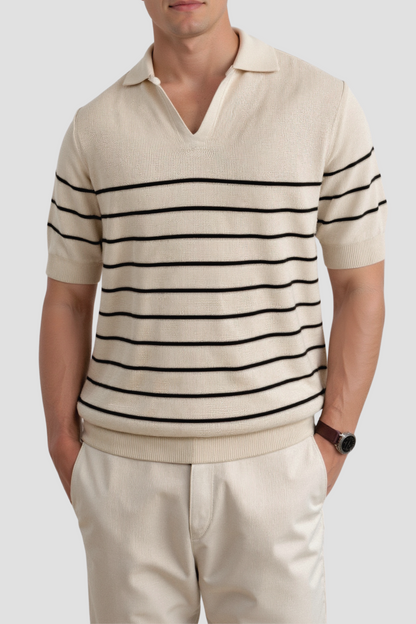 Polo pour hommes à rayures avec manches courtes – Intemporel &amp; Polyvalent