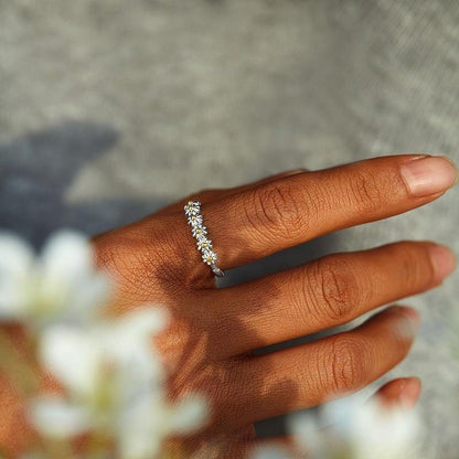 BAGUE AJUSTABLE EN ARGENT AVEC MARGUERITE