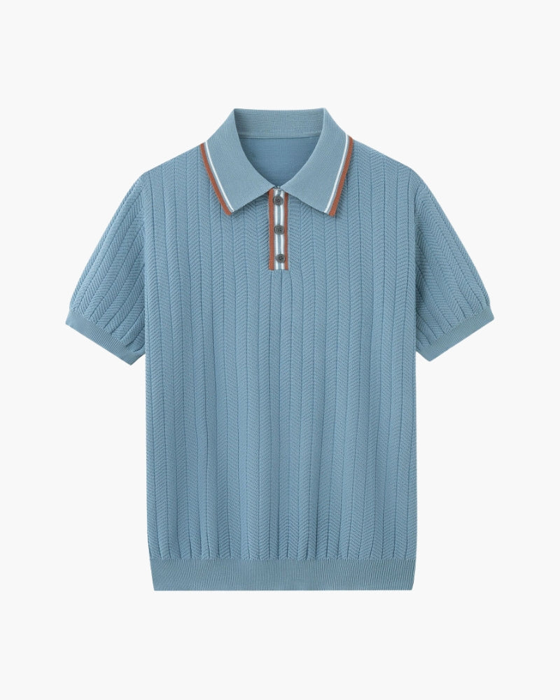 Theo | Polo d'été en tricot avec col contrasté