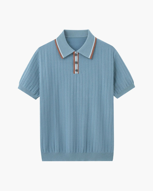 Theo | Polo d'été en tricot avec col contrasté