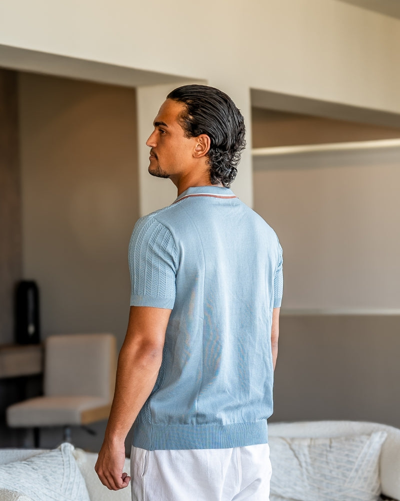 Theo | Polo d'été en tricot avec col contrasté