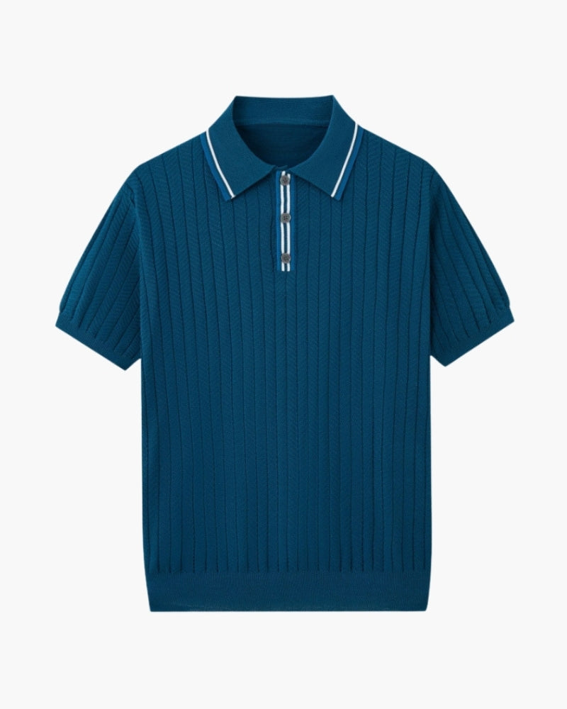 Theo | Polo d'été en tricot avec col contrasté