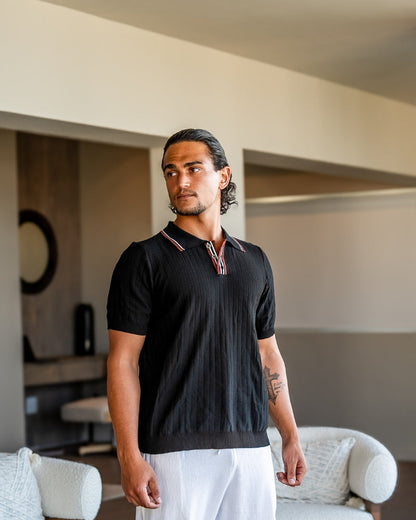 Theo | Polo d'été en tricot avec col contrasté