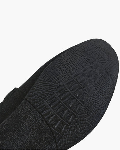 Elias | Chausson pour homme en daim avec un élégant détail métallique