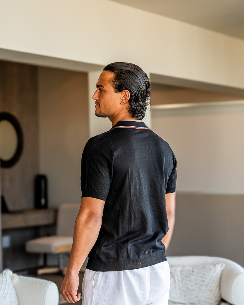 Theo | Polo d'été en tricot avec col contrasté