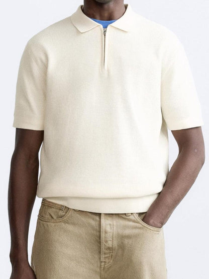 Polo en tricot élégant avec zip