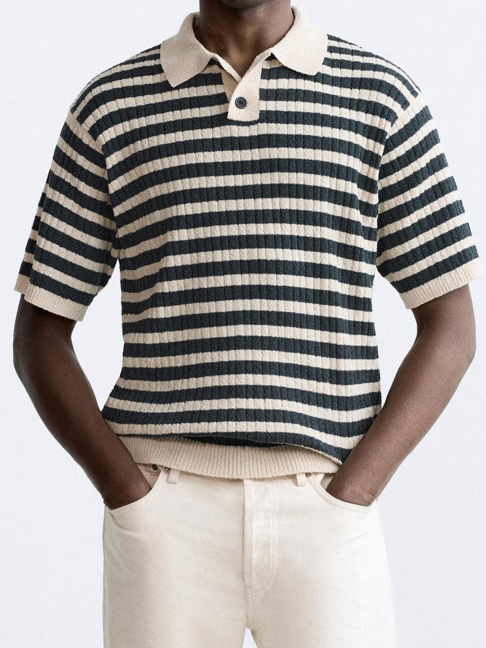 Polo tricoté à rayures classiques