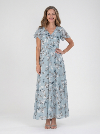 Robe Maxi en Chiffon Floral Ismeria