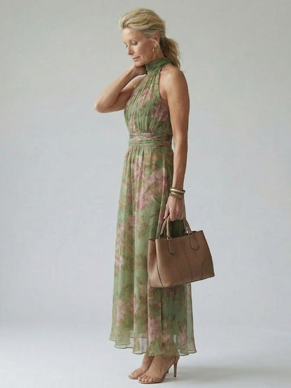 Robe Midi à Encolure Halter Froncée Mirelle