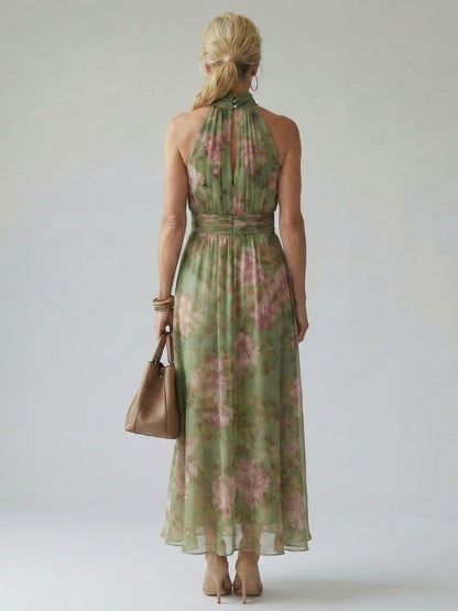 Robe Midi à Encolure Halter Froncée Mirelle