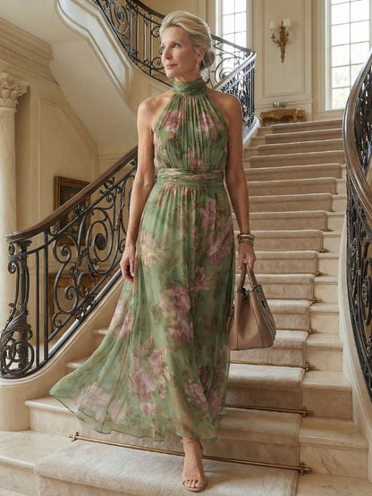 Robe Midi à Encolure Halter Froncée Mirelle