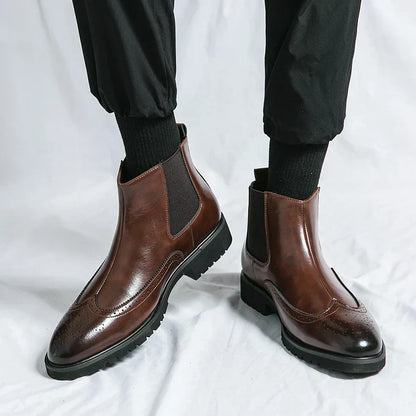 Fabian™ Bottines Chelsea Brillantes pour Hommes
