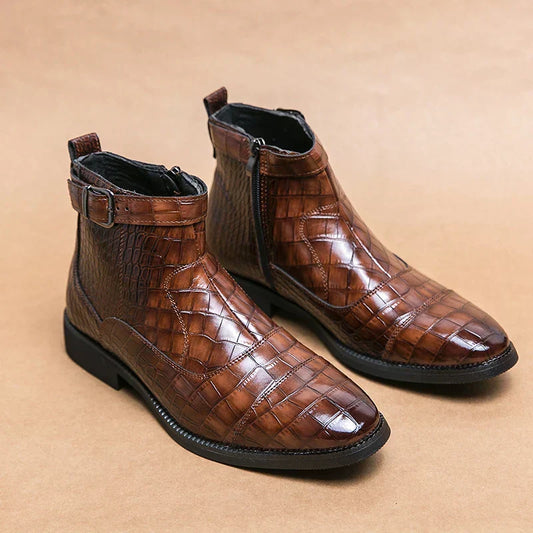 Ivo™ Luxe Bottines Croco-Patron pour Hommes