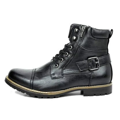 Gijs™ Bottes en Cuir Robustes pour Hommes avec Boucle et Lacets