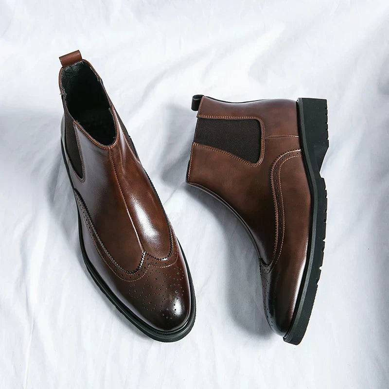 Fabian™ Bottines Chelsea Brillantes pour Hommes