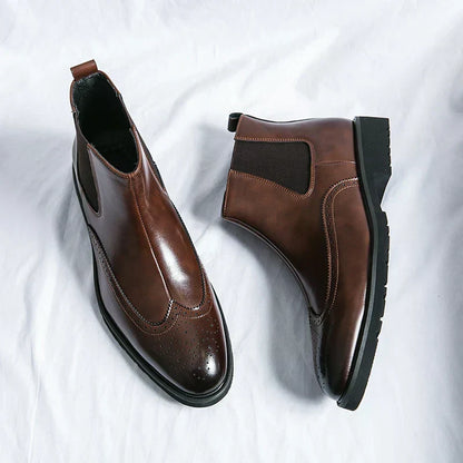 Fabian™ Bottines Chelsea Brillantes pour Hommes