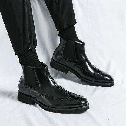 Fabian™ Bottines Chelsea Brillantes pour Hommes