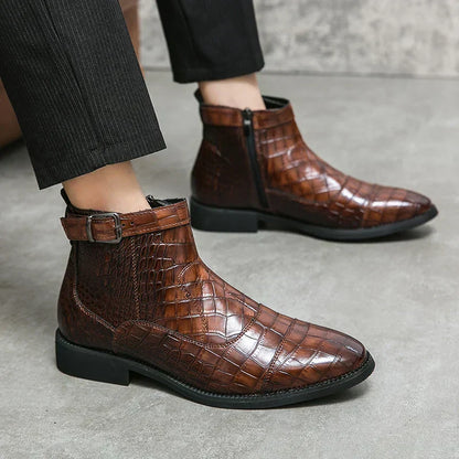 Ivo™ Luxe Bottines Croco-Patron pour Hommes