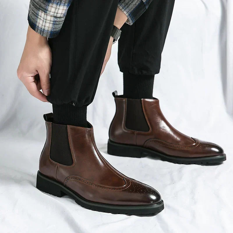 Fabian™ Bottines Chelsea Brillantes pour Hommes