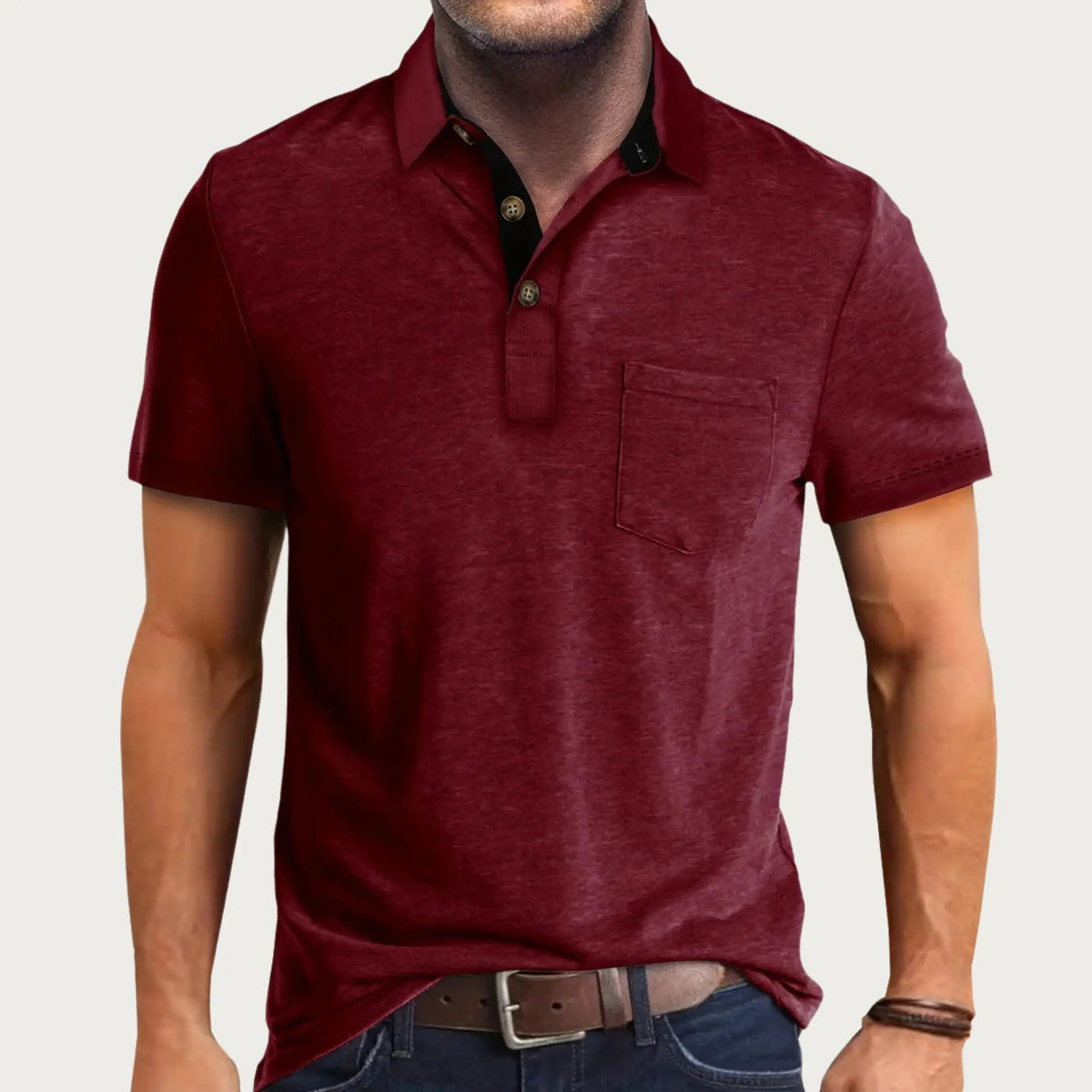 Polo Homme à Manches Courtes Classique Décontracté Confort