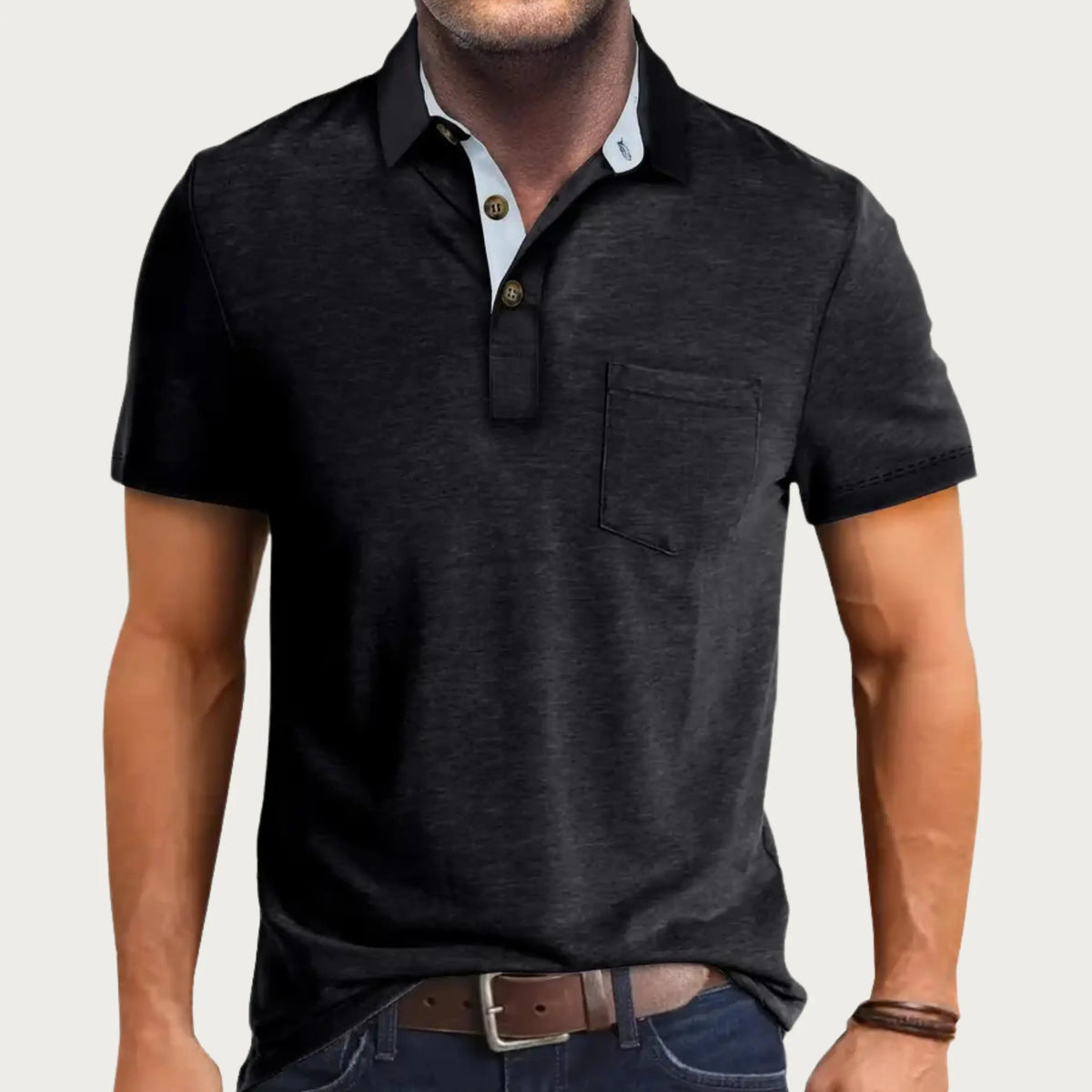 Polo Homme à Manches Courtes Classique Décontracté Confort
