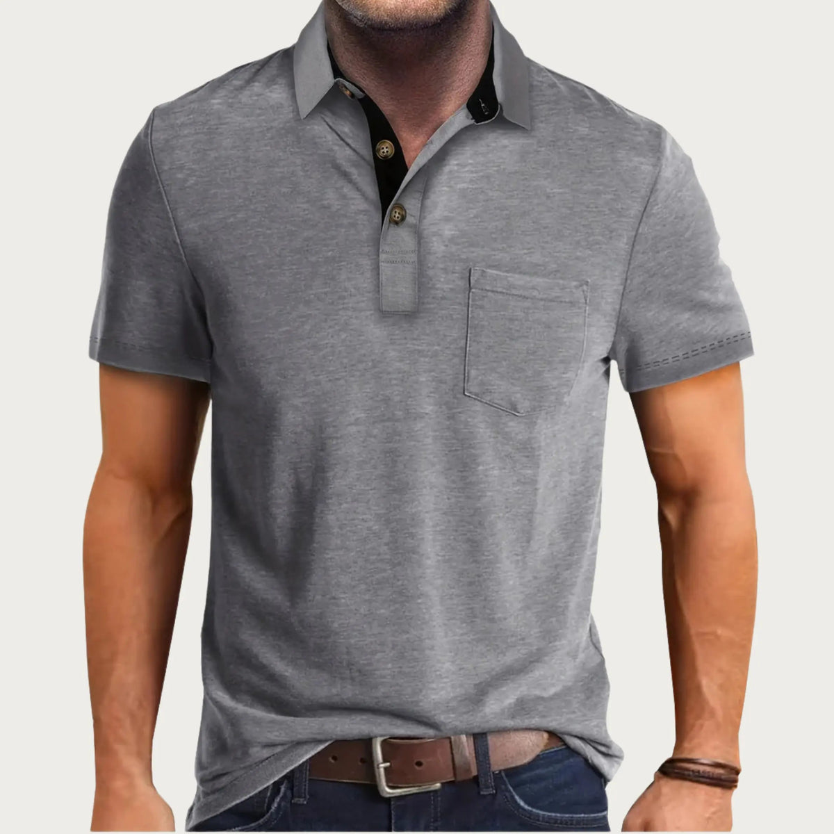 Polo Homme à Manches Courtes Classique Décontracté Confort