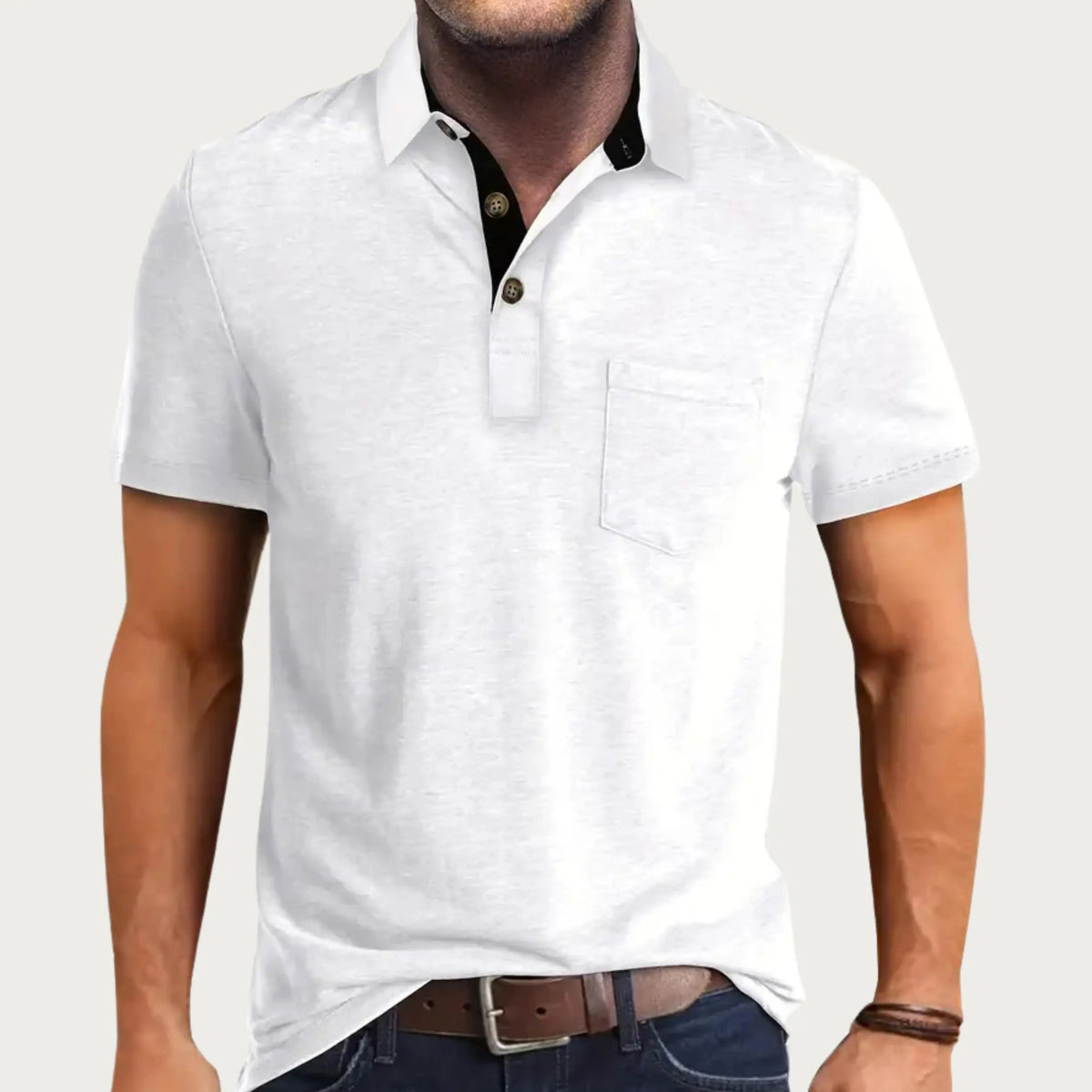 Polo Homme à Manches Courtes Classique Décontracté Confort